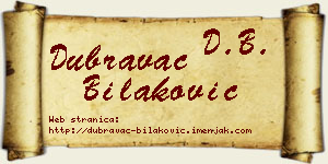 Dubravac Bilaković vizit kartica